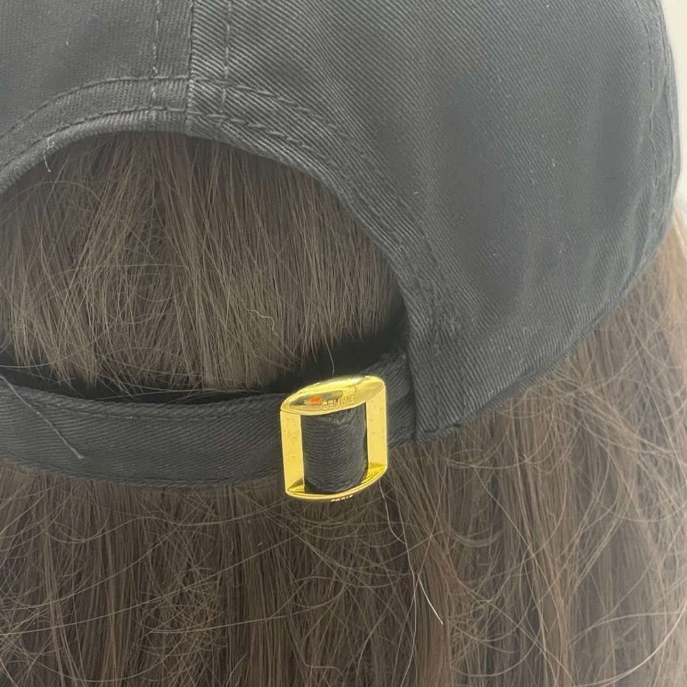 Celine triomphe baseball cap hat black medium free gift with purchase - Picture 10 of 12